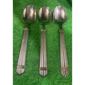 Wallace CHARDONNAY Gold Stainless 18/8 Oval Place‎ Soup Spoons Set of 3